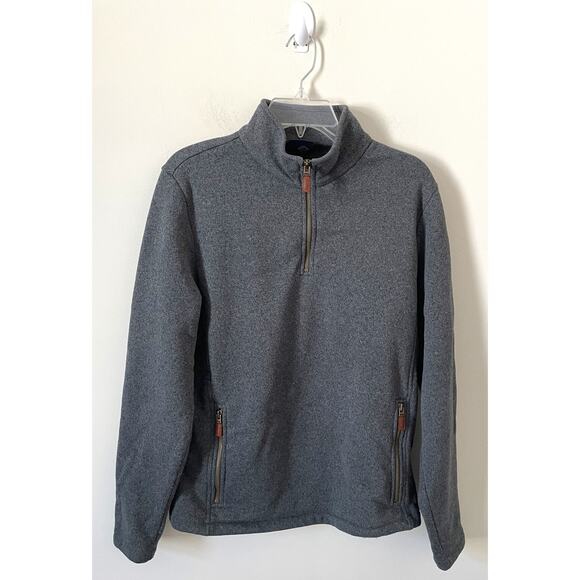 Vineyard Vines Pullover Quarter Zip Fleece Jacket Gray Size Small - Picture 2 of 9